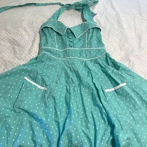 Aqua polka dot ModCloth dress